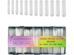 Juego de 504 uñas postizas SFUSHOS, de gel transparente, extralargas.