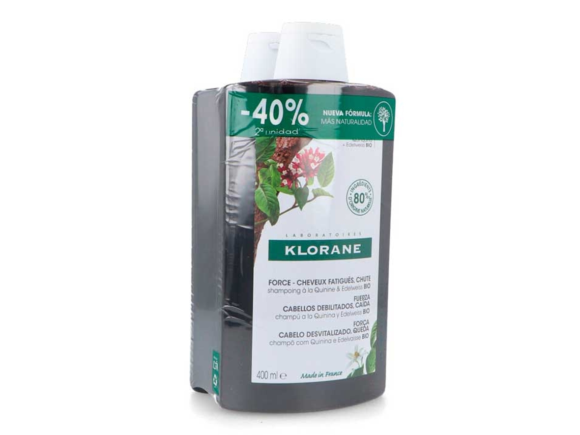 Duplo Champu Quinina 400 Ml 40% Dto 2ª Ud KLORANE