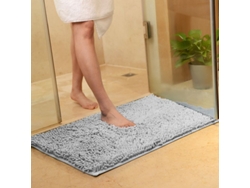 2026-tapete De Baño Antideslizante Microfibra Lavable Absorbente Rápido 40x60 Cm Gris Plata