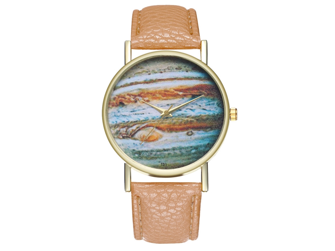 Reloj Analógico De Cuarzo Con Correa De Pu Para Mujer Y Hombre Zhoulianfa (beige)