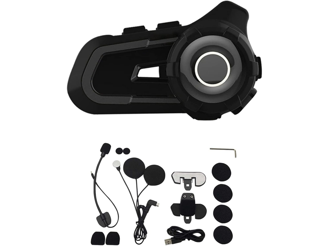 Casco SFUSHOS S2 Bluetooth Bt5.1 para motociclismo y esquí con doble intercomunicador, negro