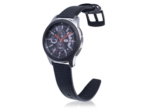 Correa de cuero de fibra de carbono de 22 mm para Huawei Watch GT2e GT2 46 mm (negro)