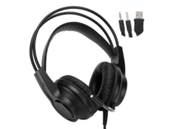 Auriculares Gaming Con Micrófono, Auriculares Cableados Para Pc, Doble Conector 3.5mm Usb H200 Negro