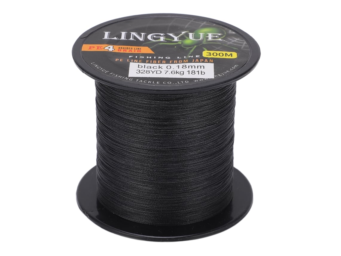Danu26-línea De Pesca Trenzada 328 Yardas 4 Hilos Pe Resistente A Desgaste Cable De Pesca Negro 1.2