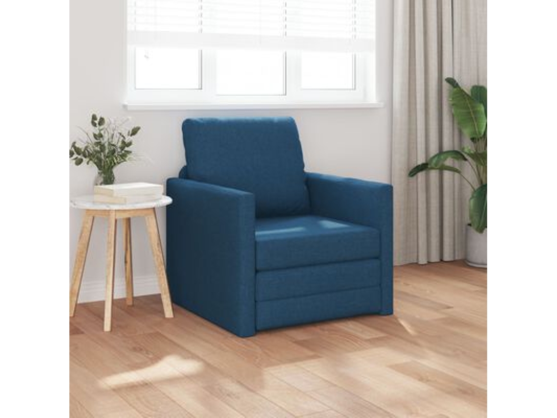 Sofá Cama 2 En 1 Azul 74x77x81 Cm Tela Wsd142103