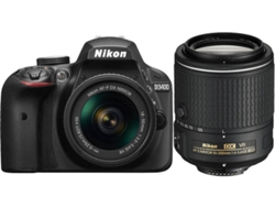 Kit Cámara Réflex NIKON D3400 AF-P 18-55 VR II55-200 (Negro)