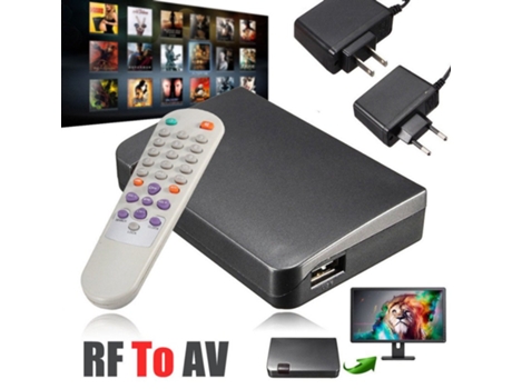 Receptor de TV analógica Convertidor Rf a Modulador Av Adaptador de corriente USB con enchufe de video de EE. UU.