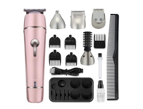Afeitadora eléctrica y recortadora de barba kit de aseo inalámbrico multifuncional 5 en 1 para hombres y mujeres: recortadora de cara cuerpo barba ...