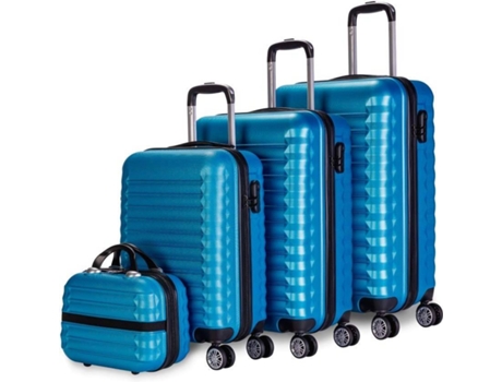 Set de 4 Maletas NUMADA 53/63/75 cm Neceser Azul