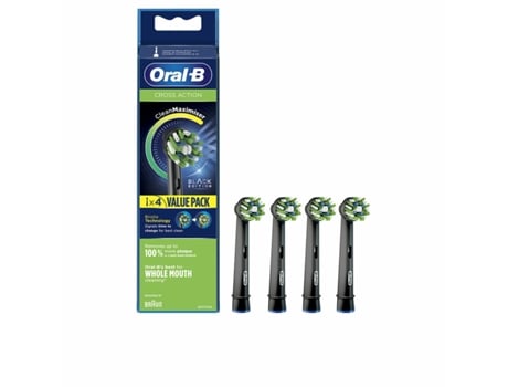 Recambio para Cepillo de Dientes Eléctrico ORAL-B Cross Action Negro 4 Unidades