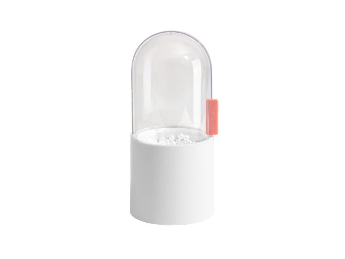 2026-organizador De Brochas De Maquillaje Linjou Con Tapa Giratoria Transparente Y Base Blanca