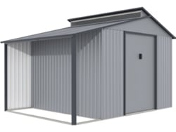 Caseta De Metal Con Pergola Madras 9.12 M² Gris Habitat Et Jardin