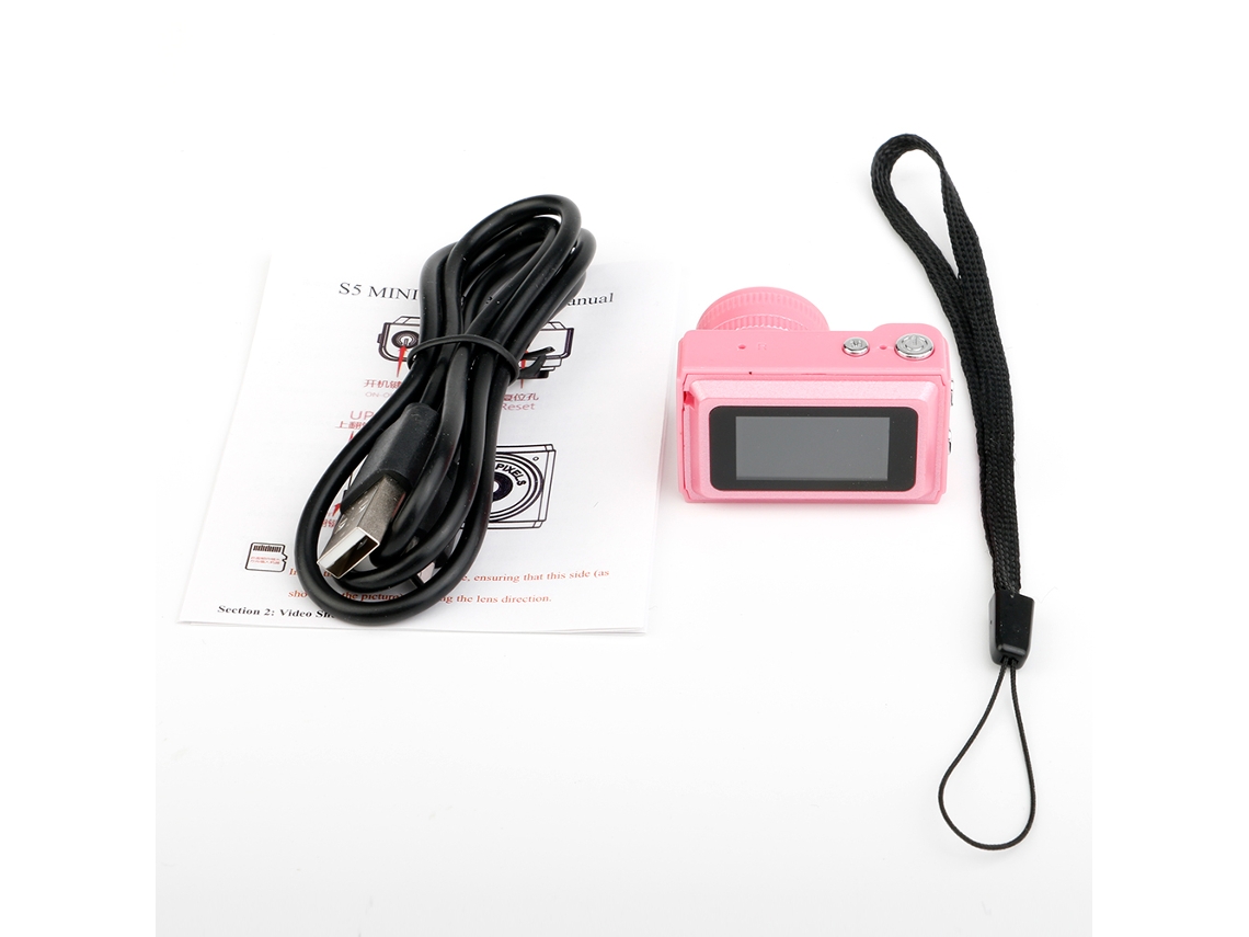 (rosa - Sin Tarjeta De Memoria) Mini Cámara Con Pantalla, 1080p - Sport Portable