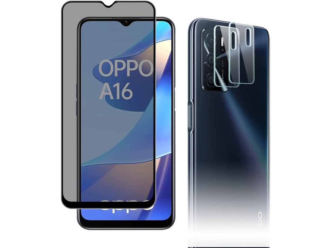 Conjunto de Protectores de Pantalla Antiespião Dureza Privacidade para Oppo A16/A16S HONGWE. Vidrio Templado (2un)