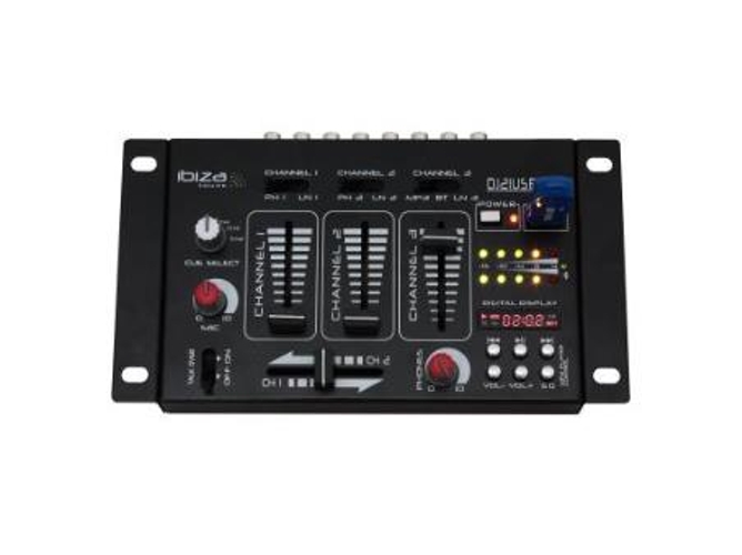 Mesa de mezclas IBIZA DJ21USB con 4 canales