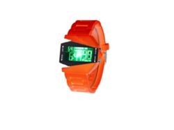 Reloj De Avión Digital Led Multifunción Naranja