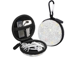 2026-estuche Para Auriculares Con Piedras Brillantes Portátil Protector Anti-golpes Bling (blanco)