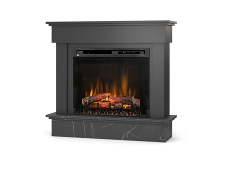 Chimenea LED eléctrica independiente TORMES 28' Negro / Mármol negro 111,5 x 102 x 33,5 OUTINFIRE