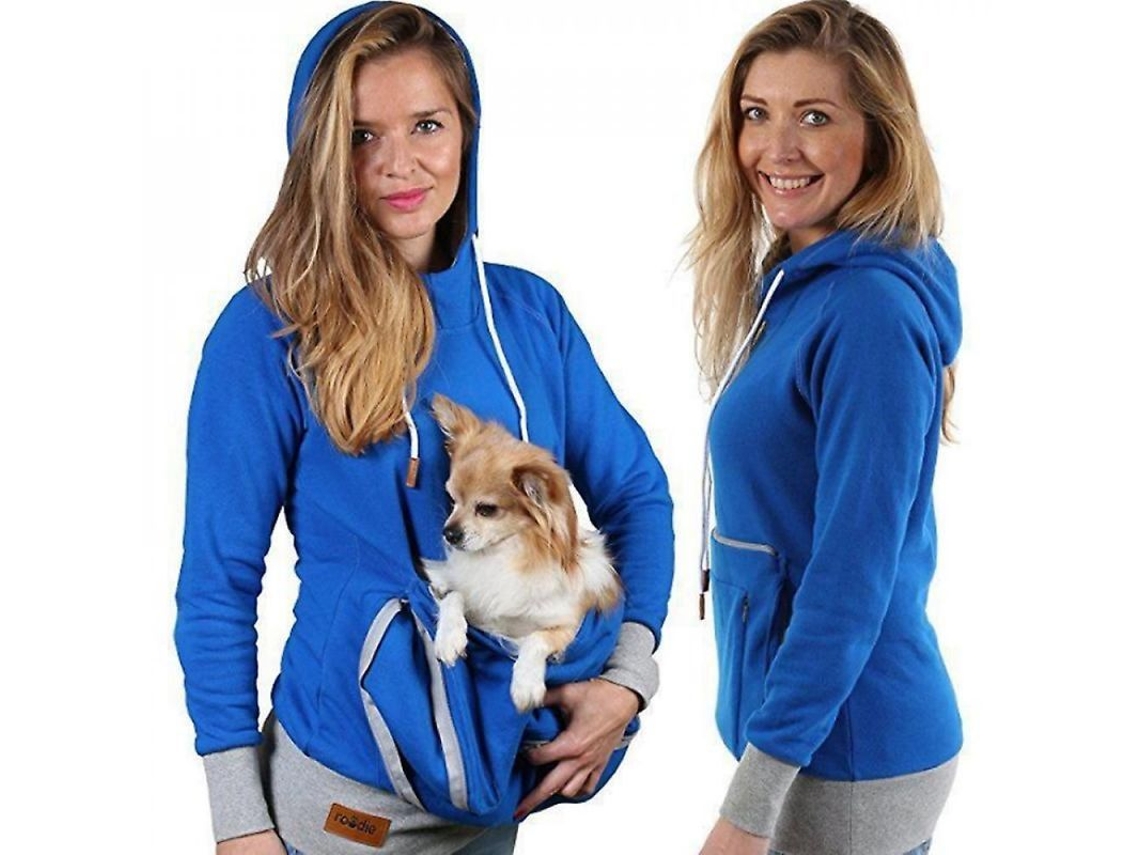 2026-sudadera Con Bolsillos Para Mascotas Perros Gatos Invierno Unisex Capacidad Grande Lino Polar Tallas S-xxl Azul Gris 2xl Azul