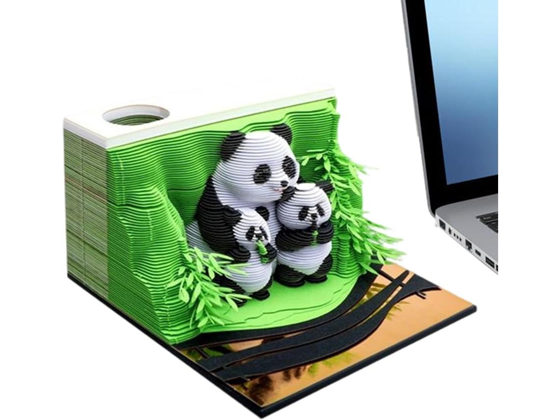 Calendario 3d 2026 – Bloc De Notas 3d Con Diseño De Panda Extraíble | Papel