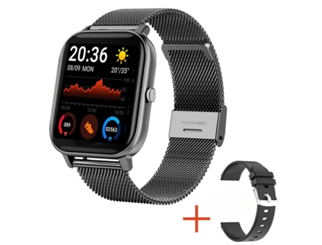 Smartwatch Shyaou Reloj H10 | 1.69''|Pulseira de aço + Pulseira de silicone- Preto OEM