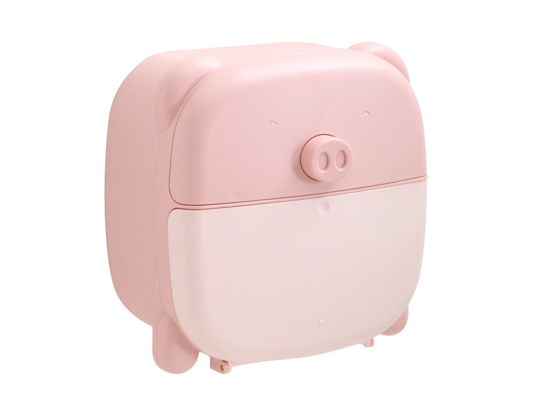 Toallero de pared con diseño de cerdo rosa, gran espacio