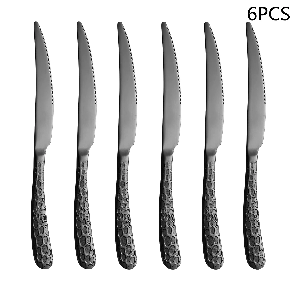 Juego de cubiertos de acero inoxidable de 6 piezas. MDUG (cuchillo, tenedor, cuchara y utensilios de cocina).