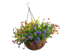 Cesta colgante de flores artificiales, flores artificiales, plantas Slowmoose