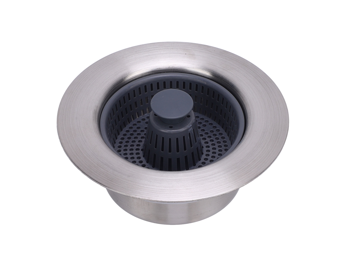 Colador De Desagüe Para Fregadero De Cocina 3 En 1 De Acero Inoxidable Con Sello Resistente A Los Olores