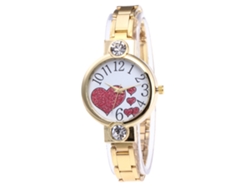 Reloj De Pulsera De Cuarzo Para Mujer Con Diamantes De Imitación, Brazalete De Acero Fino, Diseño Elegante (dorado)
