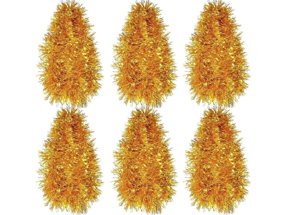 Guirnalda De Oropel De 12 M, 6 Rollos, Oro, Plata Y Rojo, Ideal Para Decoración De Cumpleaños Y Bodas.