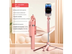 (rosa, Sin Luz) Palo Selfie De 170 Cm, Rotación De 360°, Con Trípode Inalámbrico Bluetooth