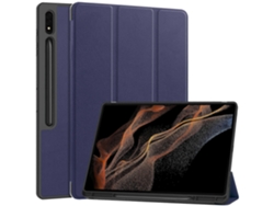 Funda de cuero con soporte y ranura para bolígrafo para Samsung Galaxy Tab S10 Ultra, azul oscuro Chennnls