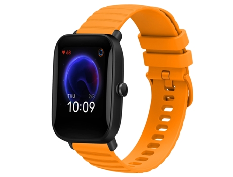 Correa de reloj inteligente para Amazfit Pop 20 mm Correa de reloj de silicona de color sólido con patrón de puntos ondulados (amarillo)