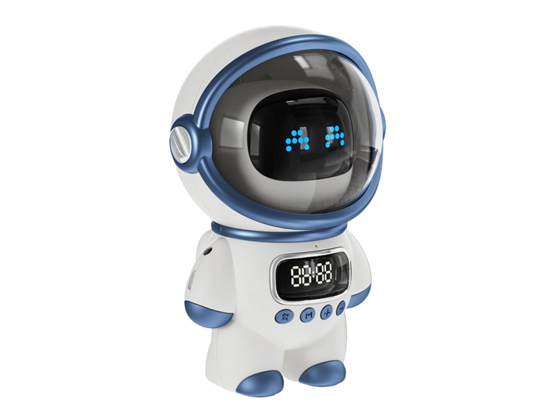 Altavoz Con Bluetooth Inteligente Voz De Astronauta, Reloj Luz Nocturna Pequeña, Regalo Cumpleaños