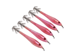 2026rebe-5pcs Señuelo De Calamar Artificial Para Pesca Con Anzuelo Doble Jig Engranaje De Pesca Rosa