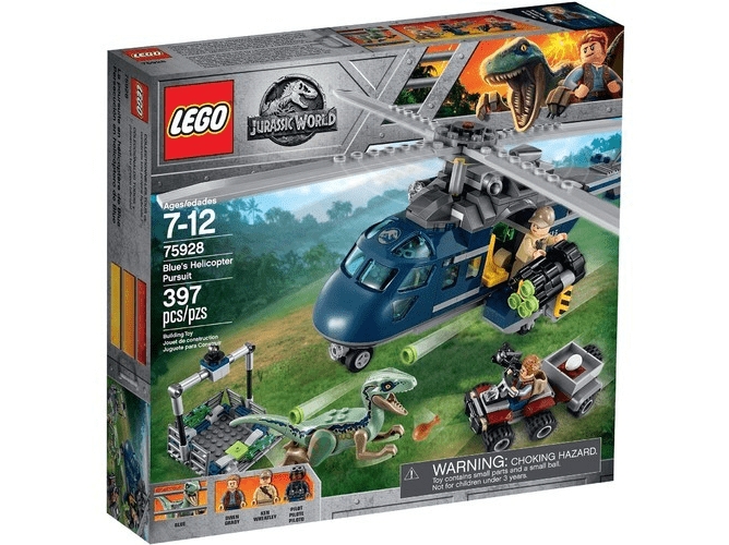 LEGO Jurassic World: Persecución en helicóptero de Blue - 75928 (Edad Mínima: 7 - 397 Piezas)