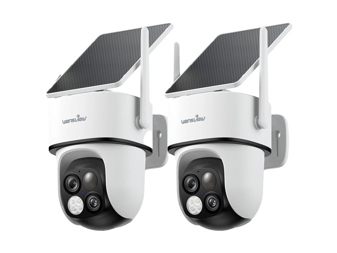 Sistema de cámaras de seguridad, wifi 2.4G, alimentación solar, 2 unidades