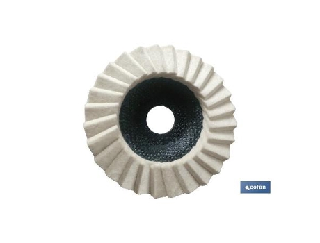 Disco laminas fieltro p/ pulir ø125 g-d5/h25 caja 5 unid.