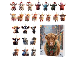 Calendario De Adviento De Vaca De Las Tierras Altas, 24 Días De Navidad