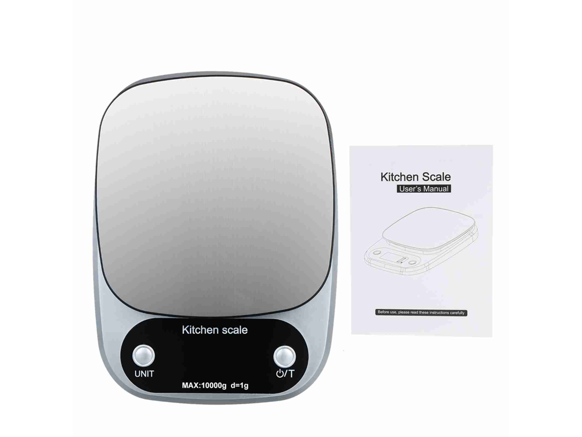 Balanza de cocina digital portátil con superficie impermeable, alta precisión 10 kg/1 g | Sin marca