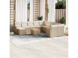 Conjunto de 12 sofás de jardín con cojines de mimbre beige de DKD Home Decor
