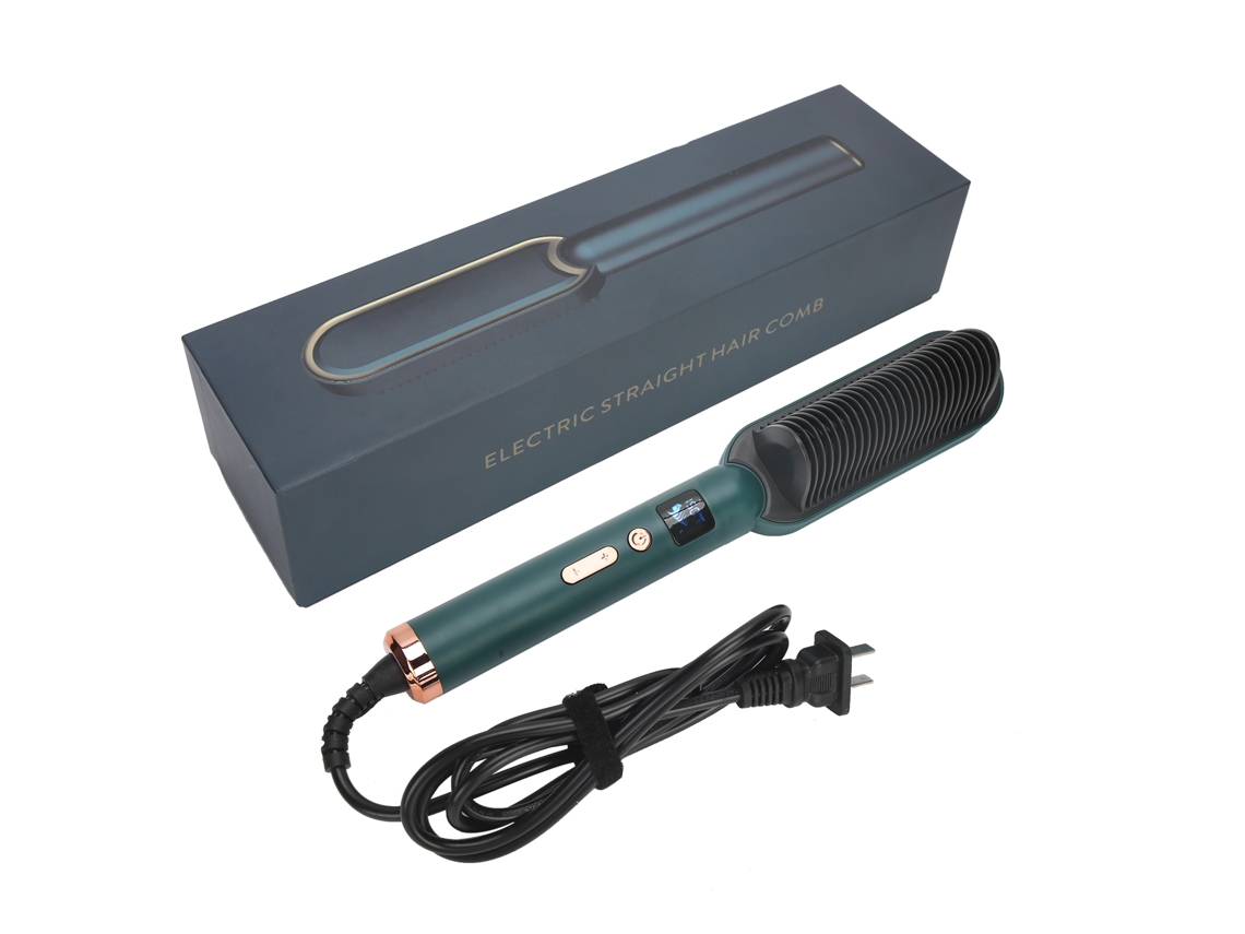Vlrla-green Heated Cabelo Retoener Brush Com Negative Ion Comb