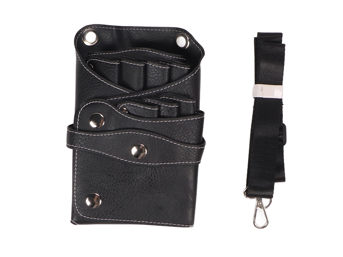 Bolsa Impermeable De Piel Sintética Para Tijeras De Peluquería, Ideal Para Salones De Belleza Y Barberías, Con Correa Ajustable.