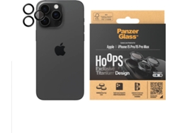 Aros de cámara PANZERGLASS para iPhone 15 Pro/15 Pro Max (Negro)