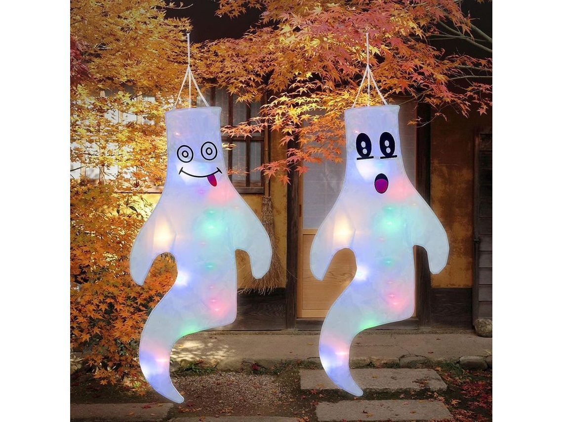2026-decoraciones De Halloween Con Fantasmas Linternas Led, 2 Piezas, Ahorro Energético, Para Exteriores E Interiores