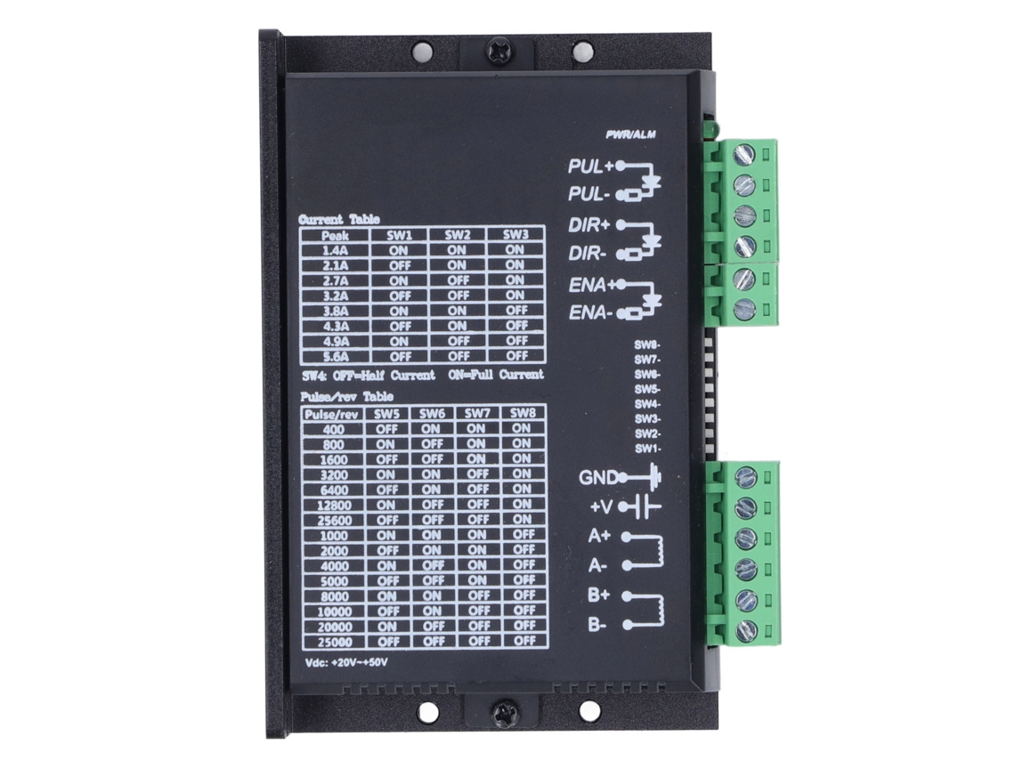 Controlador digital DM556 para controladores de motores paso a paso, ajustable de 1,4 A a 5,6 A, para motores paso a paso 57, 60 y 86.