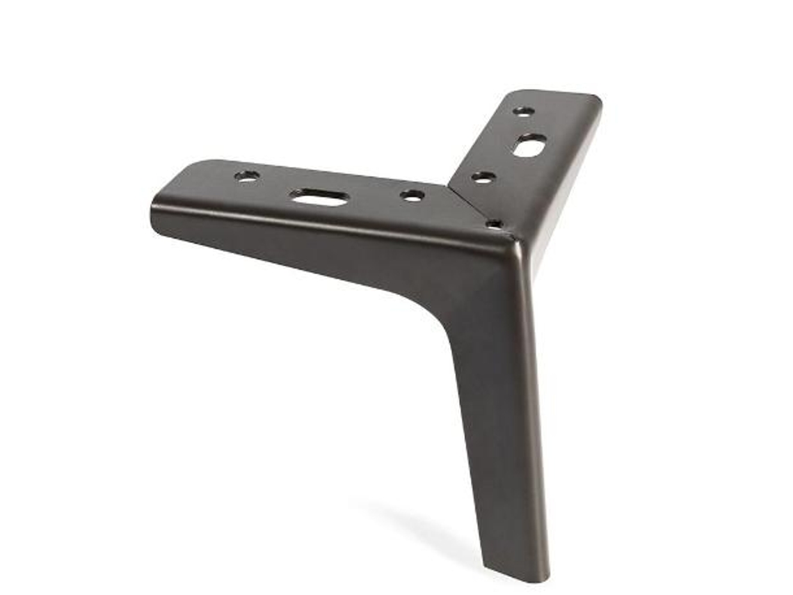 Pata metálica modelo tee disponible en negro mate y marrón altura altura 120mm acabado negro mate
