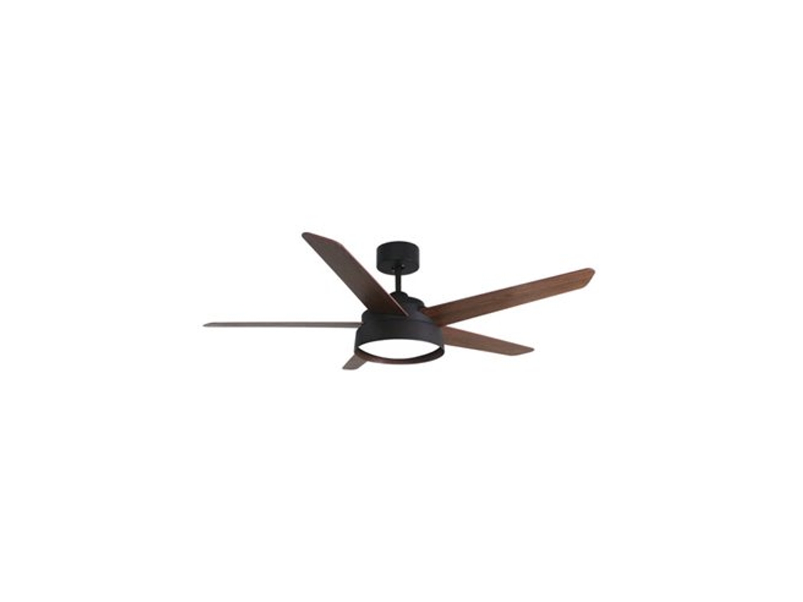 Ventilador 25w Dc Marron Lebeche 5 Aspas Rev. Nogal/roble 6 velocidades 3000-4000-6000k 132d Remoto,memoria Y Temporizador FABRILAMP