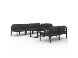 Conjunto 8 muebles de jardín VIDAXL y cojines aluminio gris antracita